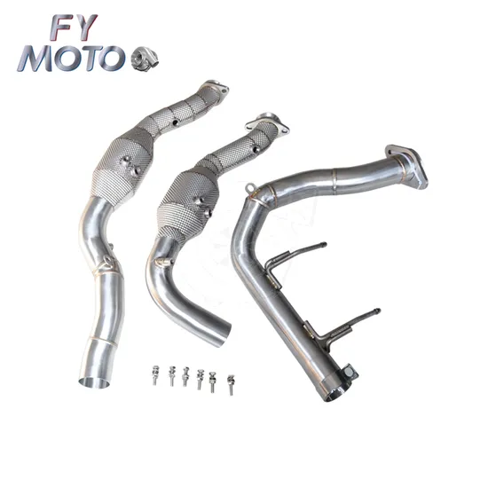 China Factory Ford F150 Raptor Twin Turbo Heat Shield Exhaust Catalytic Downpipe