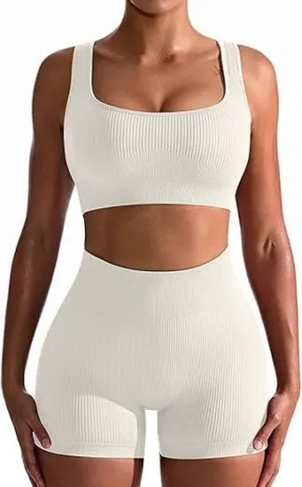Yoga Sets Sexy Square Neckline Sports Bra with High Waist Leggings