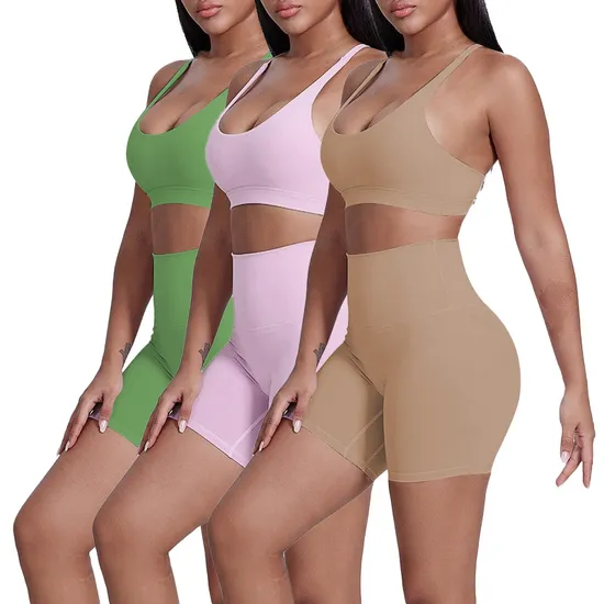 4096+5031 Women Sports Underwear Female Cross-Border Outdoor Fitness Running Gym Clothing Tank Top High Stretchy Tummy Control Yoga Sets