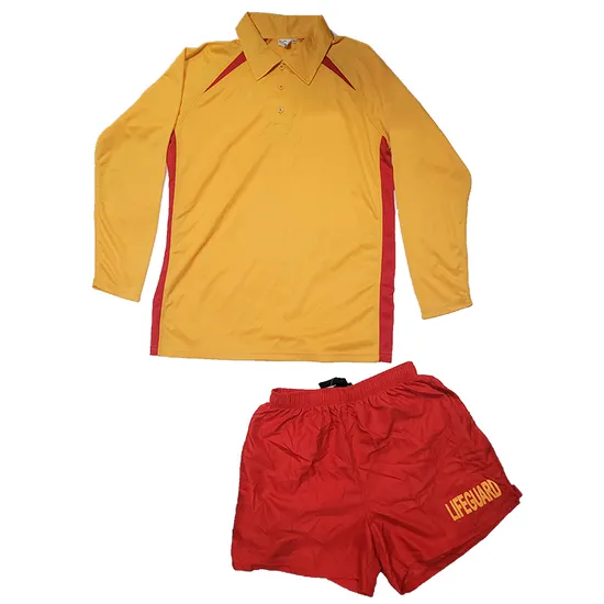 Mens Women Life Guard Shirt Shorts Work Shorts Long Sleeve Polo Shirt Long Sleeve T-Shirt Quick Dry Sunscreen Clothing