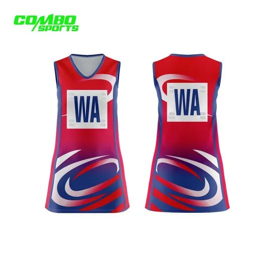 Sublimation Polyester Girls Cheap Netball Dress Custom Netball Uniform
