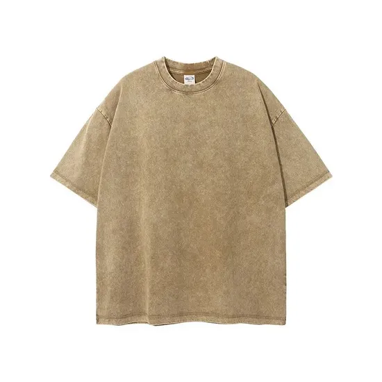 OEM 100% Cotton Acid Wash Oversize Custom DTG Printing Vintage T-Shirt
