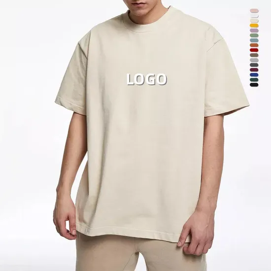 Wholesale Custom Men′ S T-Shirts 280GSM Heavy 100% Cotton Luxury Oversized Drop Shoulder Streetwear Blank Plain Logo Tee T Shirt