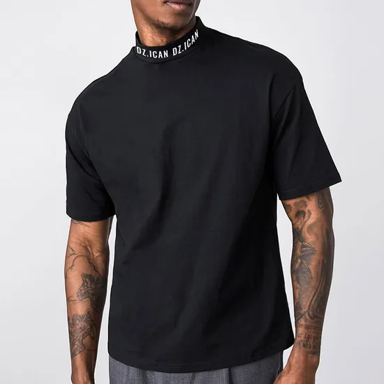 Custom Vintage High Quality Cotton T Shirt Streetwear Manufacturing Black Mens Camiseta Drop Shoulder Unisex Heavyweight T Shirt