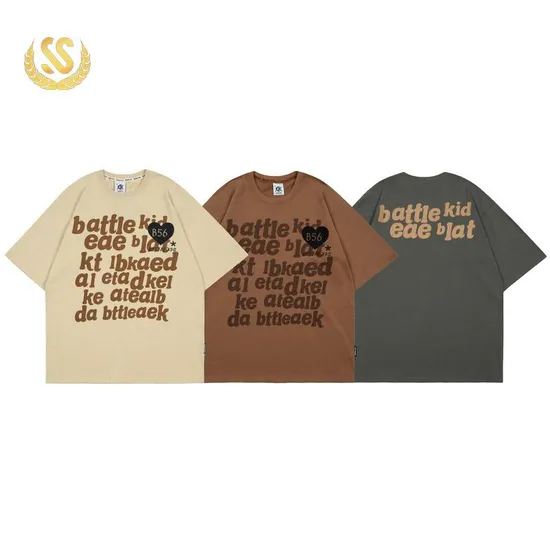 Screen Printed Cotton Drop Shoulder Oversized T Shirt