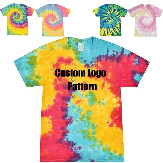 Custom Tie Dyed Colorful T-Shirts Fashion Design Unisex Shirts for Streetwear