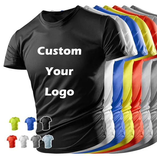 Plain Men′s Tshirt Polyester Tee Quick Dry Fit T Shirts Custom Sublimation Printing Logo Unisex Gym Sports T-Shirts for Men