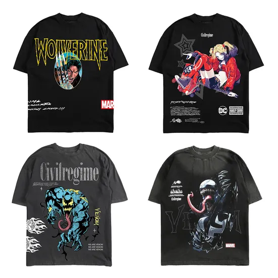 Wholesale High Quality Large Size Graphic Screen Print Oversized Men′s T-Shirt Manufacturer