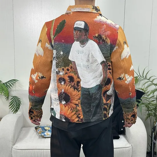 Men Custom Jackets Tyler The Creator Custom Tapestry Baseball Jacket Men
