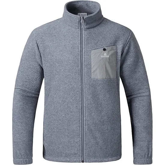 Men′s Full Zip Fleece Outdoor Jacket Soft Polar Fleece Winter Coat with Pockets