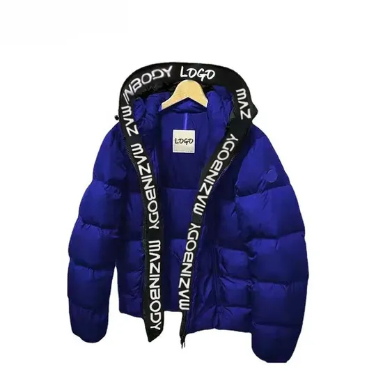 Winter Outdoor Warm Hooded Men′s Custom Logo Down Coats Fashion Custom Logo Plus Size Men′s Puffer Leather Jackets