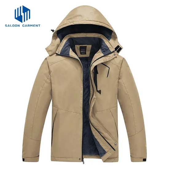Men′s Fleece Lined Water Repellent Outdoor Reflective Coat Softshell Ski Jacket