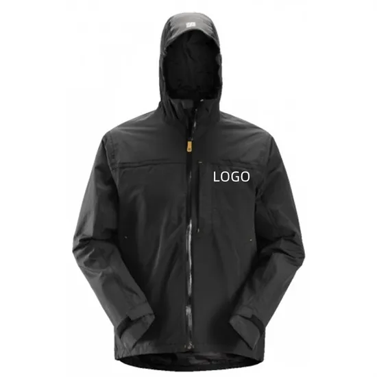 Custom Embroidery Taped Seams Hidden Hood Lightweight Coat Outwear Leisure Sports Windbreaker Waterproof Jacket
