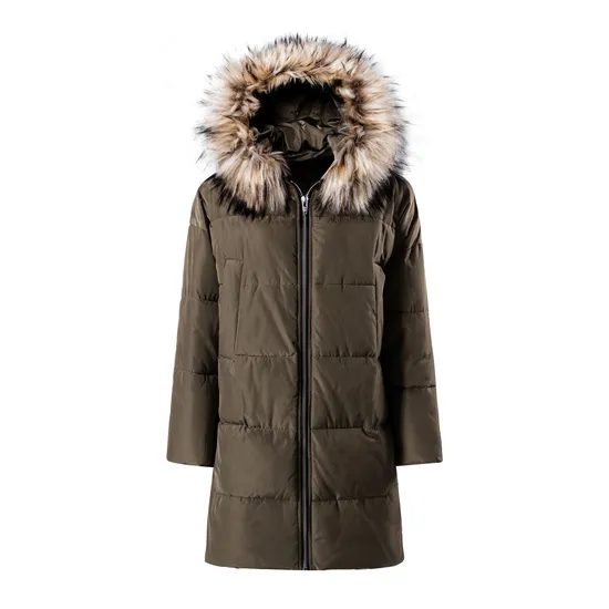 Women Long Parka Jacket Hood Fur Warm Puffer Padding Ladies Winter Clothing