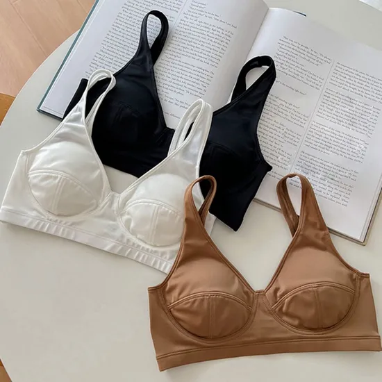 Beautiful Back Large Open Back Without Steel Ring Vest Style Underwear Bra