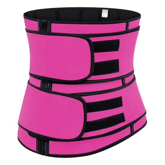 Neoprene Sauna Sweat Double Straps Waist Trainer High Compression Tummy Control Waist Trimmer Belt