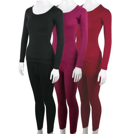 Merino Wool Women′s Long Sleeve Thermal Underwear for Winter From China Manufacturer