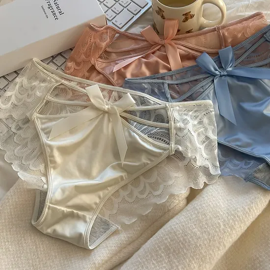 Factory Wholesale Thin Low Waist Lace Angel Wing Ladies Underwear