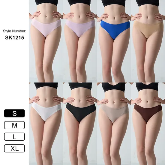 Ultra-Thin Pure Color Low Rise Sexy Fashion Thong Nude Feeling Quick-Drying Breathable Soft Stretchy Yoga Underwear