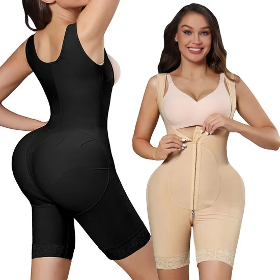 Wholesale Full Body Faja Supplier Double Hooks Plus Size Post Surgery Compression Garments Bbl Stage 1 Shapewear for Women