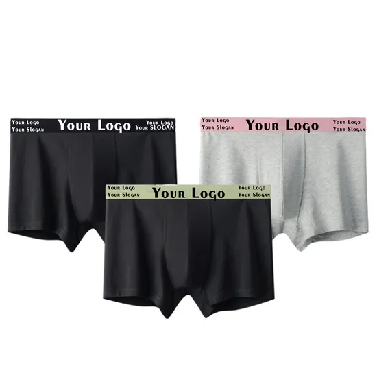 Factory Custom Cotton Spandex Moisture Wicking Mens Short Boxer Brief Trunk Underwear