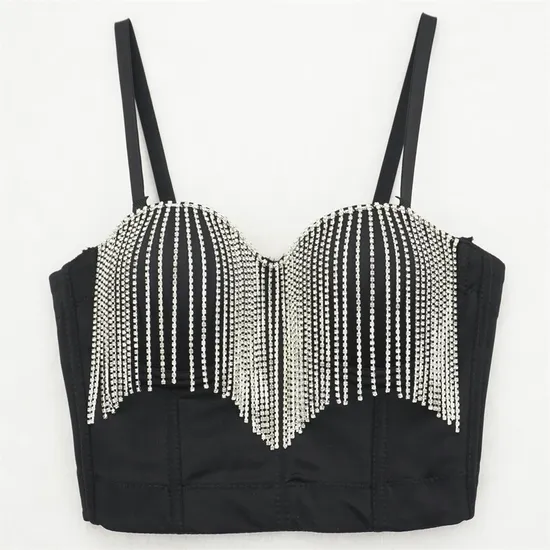 Wholesale Facotry Fringe Fashionable Suspender Chain Fishbone Shaping Girl Women Sexy Bustier
