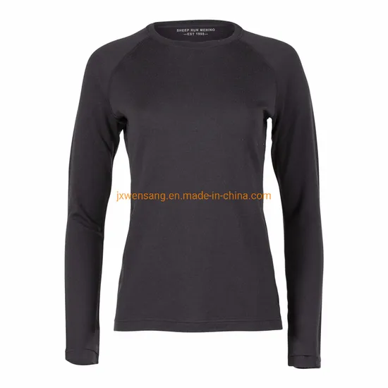 Custom Australian Merino Jumper Women′s Outdoor Sports Wear Merino Wool Base Layer Shirt