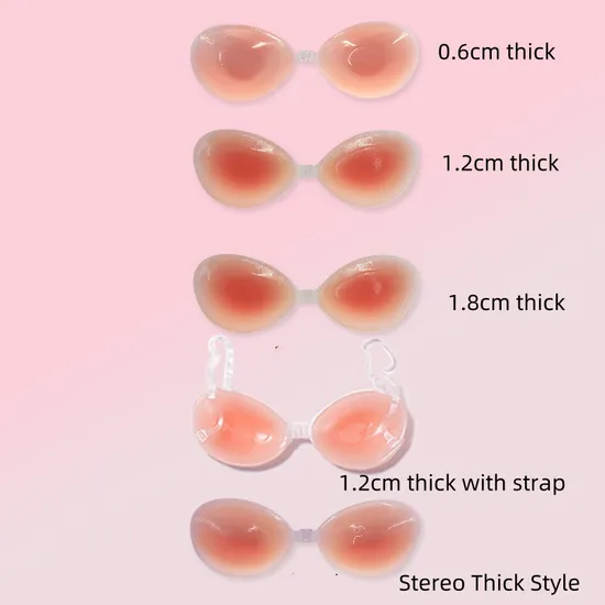 Different Thickness Backless Invisible Adhesive Silicone Bra for Wedding Dress