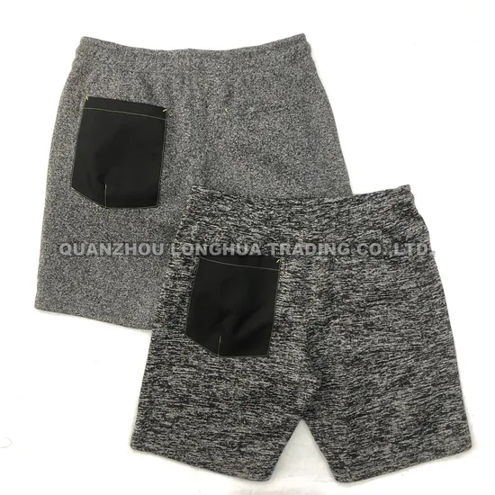 Men′s Boy′s Knitting Shorts Yarn Dye PU Coating Apparel Trousers Pants Knitwear