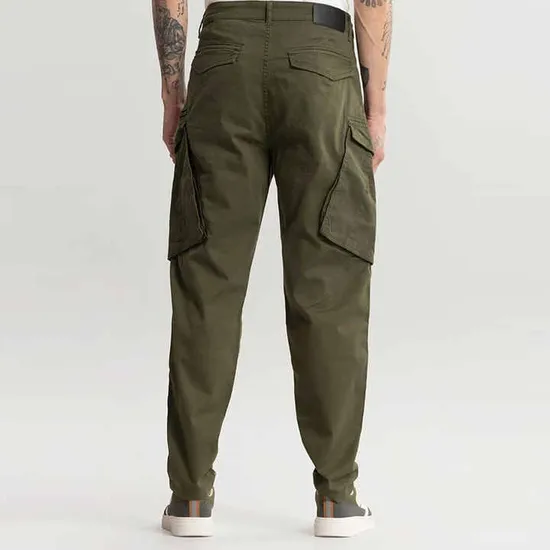 Casual Straight Fit Cargo Trousers for Men with Pockets