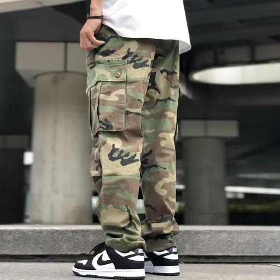 Wholesale Regular Fit 3XL Pocket Jogger Trousers Mens Cargo Tactical Work Utility Camo Cargo Pants for Men