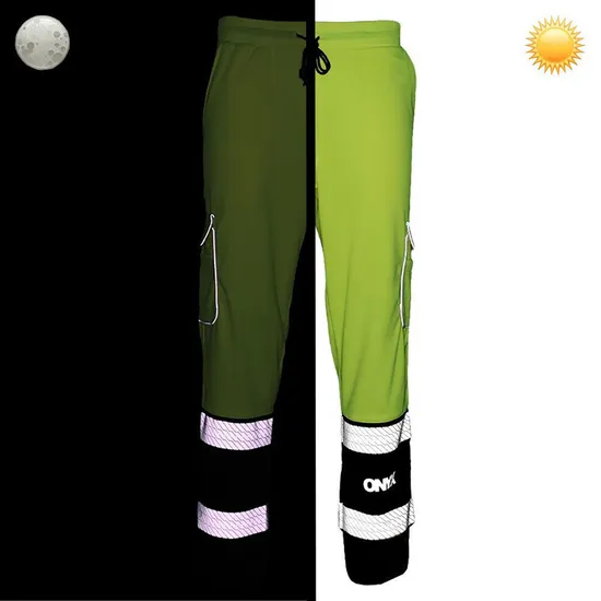 Mens Work Uniform Bottoms Safety Sweat Pants Striped Reflective Pants Loose Mens Jogging Trousers Joggers Patchwork Workwear