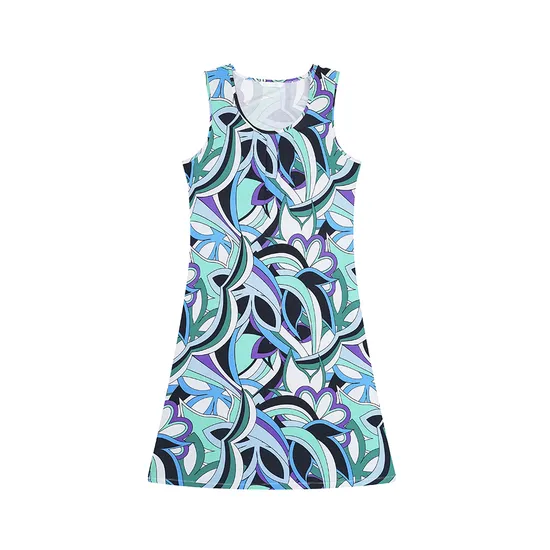 Printed Sleeveless Dress in Soft and Comfortable Knit Fabric