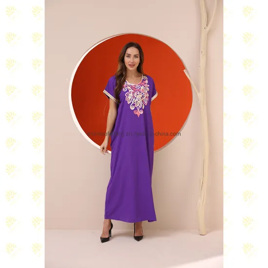 Abaya Women Muslim Prom Dresses Girl Abaya Turkish Prayer Robe Muslim Middle East Pure Cotton and Hemp Dresses