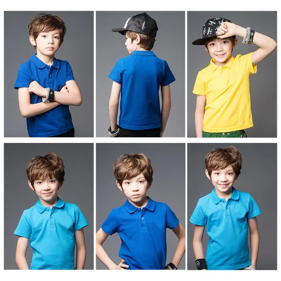 2024 Kids Cotton Sports Summer Customized Wholesale 100% Cotton Children Short Sleeve Uniform Golf Polo Shirts for Boys