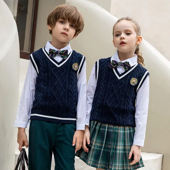Autumn and Winter Elementary School Students′ British Style Suits