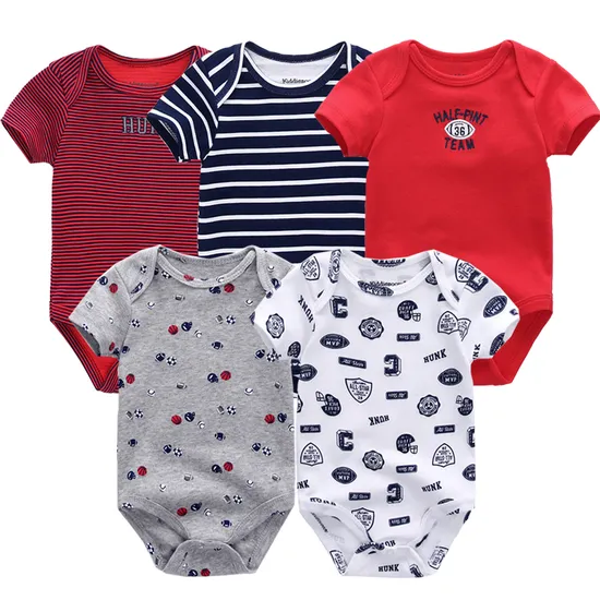 Baby Rompers 5-Pack Infantil Jumpsuit Boy&Girls Clothes S