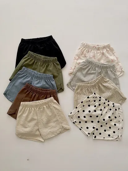 Fashion Kid′s Solid Elasticated Trousers Children′s Outdoor Thin Pants Leisure Ins Korean Version Shorts