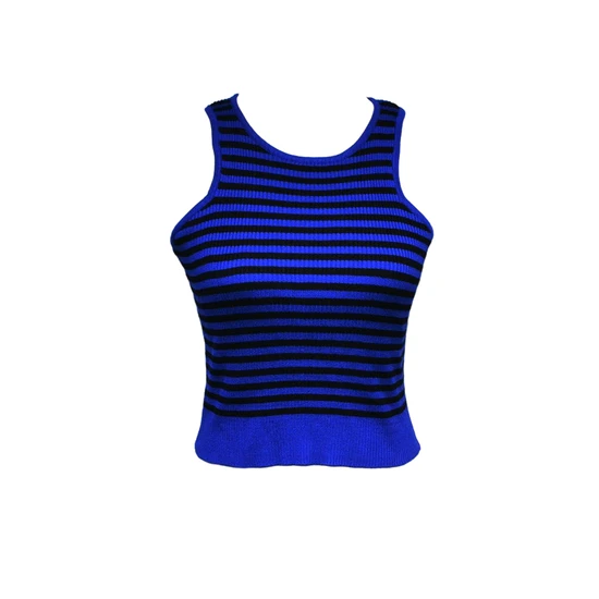 Striped Knit Halter Tops Are Popular for Summer Wear Over Sleeveless T-Shirts