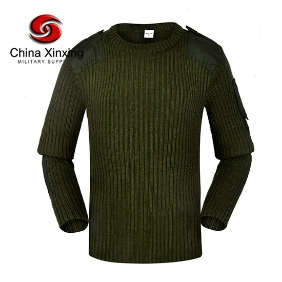 Georgia Security Army Green Woolen Sweater O-Neck Pullover Military Winter Men′s Sweater