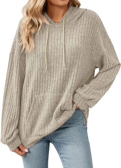 Jumpers for Women Long Sleeve Tops Sweaters Ladies Lightweight Drawstring Hoodie Sweatshirts