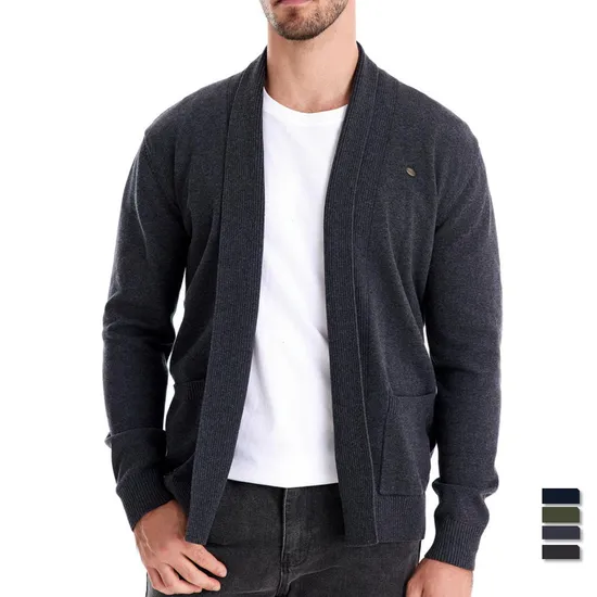 Male Custom Wholesale Casual Autumn Knitwear Long Sleeve Knit Winter Clothing Jacket Solid Color Men Cardigan Sweater