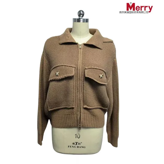 Winter Women′s Jacket Fashion Clothing Coat Classic Hand-Knitted Cardigan Outer Wear Sweater