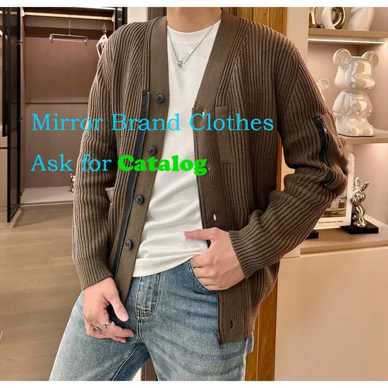 Trendy Celebrity-Approved Men′s Mirror Brand Knit Cardigan for Style Enthusiasts