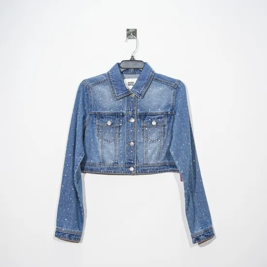Women′s Denim Rhinestone Short Jacket