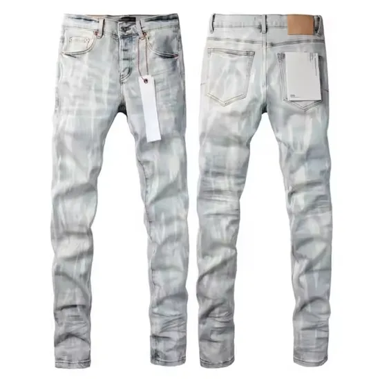 Men Jeans High Quality Designer Jeans Trousers Men 2025 Casual Black and Grey Patchwork Vintage Wash Custom Jeans