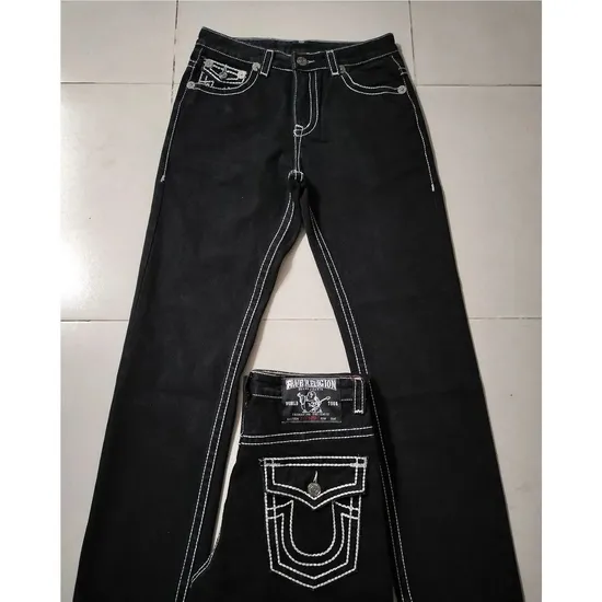 Men′s Jeans Stretchy Pearls Skinny Designer for Men 2024 Fashion Rhinestone Street Personality Stacked Denim Pants