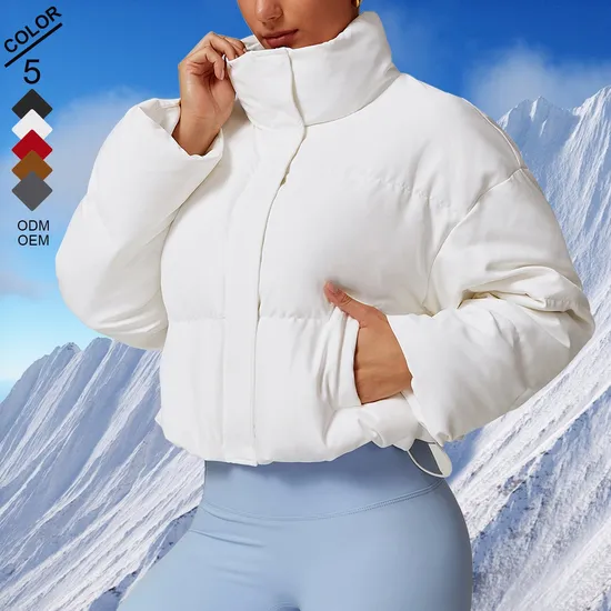 Womens Duck Down Fashion Comfortable Long-Sleeve Warm Down Jacket
