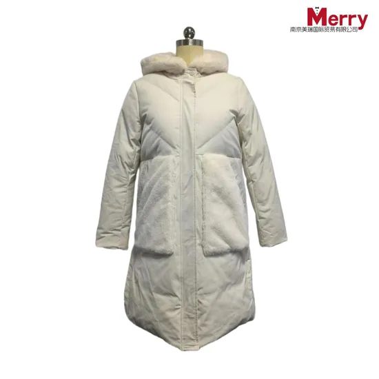 Women Down Winter Apparel Puffer Jacket Fashion Clothing Dust Coat with Hoody