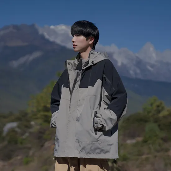 Jacket Jacket Men′s New Spring Fashion Brand Loose Contrast Hooded Jacket American Functional Outdoor Tooling Jacket
